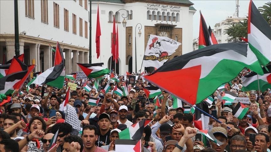  مظاهرات بالمغرب تندد  بالإبادة الإسرائيلية المستمرة في غزة 